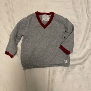 Zara baby 6-9m Gray Knit with Red Accents